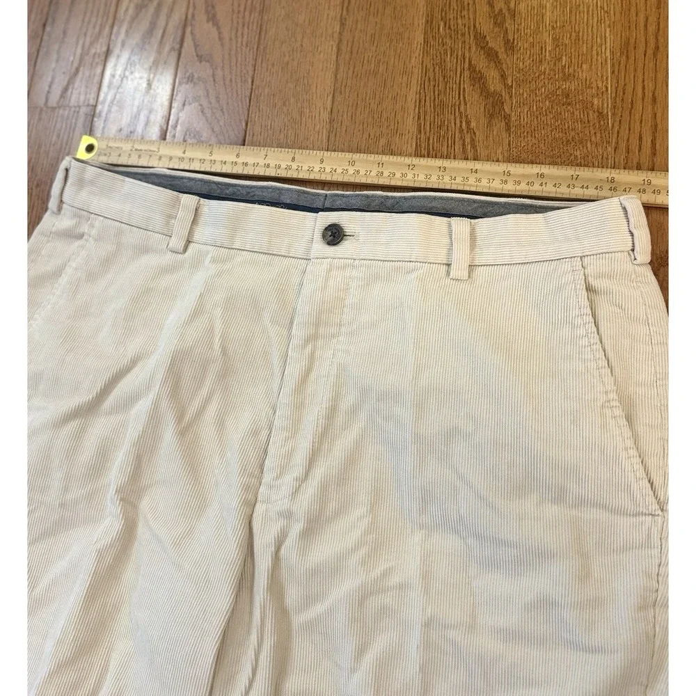 Brooks Brothers Clark Pants Mens 38x30 Cream Corduroy Casual Straight Fit